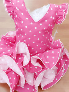 Vestido flamenca Paquera rosa fucsia de 0 a 6 años