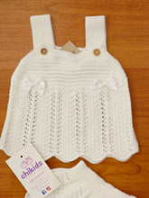 Cargar imagen en el visor de la galería, Conjunto "nube" hilo blanco 0 y 3 meses ref:1884 | Canastilla Verano