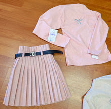 Cargar imagen en el visor de la galería, Conjunto "Cloe" falda+camiseta rosa 4 a 14 años
