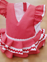 Cargar imagen en el visor de la galería, Vestido y braga Flamenca &quot;Rosarillo&quot; rojo/blanco 3 a 18 meses