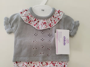 Conjunto "Sol" gris/rojo 1/6 meses