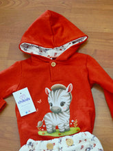 Cargar imagen en el visor de la galería, Conjunto de ranita y sudadera &quot;cebra&quot; cazuela de 12 a 36 meses