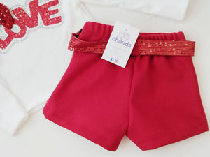 Conjunto "Lazo love" rojo 2 a 12 años