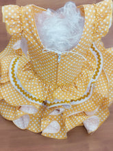 Cargar imagen en el visor de la galería, Vestido Flamenca &quot; Lolita&quot; Mostaza/blanco de 0 a 6 años