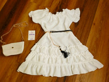 Cargar imagen en el visor de la galería, Vestido y bolso "Ainoha" blanco 2 a 12 años ref 9081