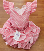 Cargar imagen en el visor de la galería, Vestido Flamenca &quot;Macanita&quot; Rosa bebé /blanco