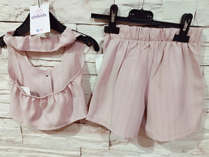 Conjunto "Elda" rosa chaleco 4/14 años