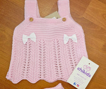 Cargar imagen en el visor de la galería, Conjunto "nube" hilo rosa bebe 0 y 3 meses ref:1884 | Canastilla Verano