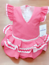 Cargar imagen en el visor de la galería, Vestido y braga Flamenca &quot;Rosarillo&quot; fucsia 3 a 18 meses