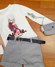 Cargar imagen en el visor de la galería, Conjunto con bolso &quot;Model&quot; gris 4 a 14 años