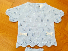 Cargar imagen en el visor de la galería, Conjunto de hilo celeste de 00 a 3 meses ref 640 | Primavera verano