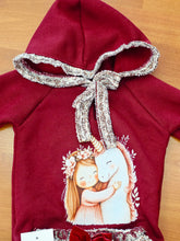 Cargar imagen en el visor de la galería, Conjunto granate &quot;Princesa y unicornio&quot; 12 a 48 meses
