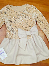 Cargar imagen en el visor de la galería, Vestido &quot;freiche&quot; dorado 4 a 14 años