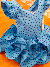 Cargar imagen en el visor de la galería, Vestido Flamenca "Buleria" Azul lunar azul 0 a 6 años