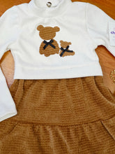 Cargar imagen en el visor de la galería, Vestido con bolso &quot;ositos&quot; marron 4 a 14 años