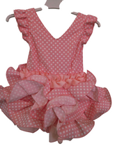 Cargar imagen en el visor de la galería, Vestido Flamenca &quot;Macanita&quot; Rosa bebé /blanco