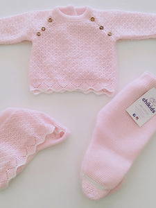 Conjunto 3 piezas 1690 rosa bebe 0 a 6 meses