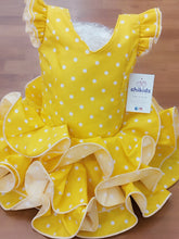 Cargar imagen en el visor de la galería, Vestido flamenca Paquera amarillo de 0 a 6 años