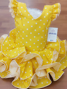 Vestido flamenca Paquera amarillo de 0 a 6 años