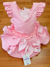Cargar imagen en el visor de la galería, Vestido Flamenca "Macanita" Rosa bebé /blanco