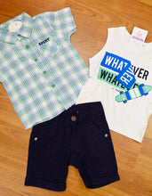 Cargar imagen en el visor de la galería, Conjunto 3 piezas 12 a 36 mes verde y azul ref:rpf1006| Colección primavera-verano