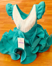Cargar imagen en el visor de la galería, Traje flamenca "cayetana" verde agua 0/6 años