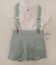 Cargar imagen en el visor de la galería, Conjunto pantalon  "Leonor" verde 6  a 36 meses | Ceremonia Primavera Verano
