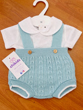 Cargar imagen en el visor de la galería, Conjunto hilo peto 1 a 6 meses verde agua | primavera verano