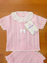 Cargar imagen en el visor de la galería, Conjunto hilo "Jazmin" rosa 0 y 3 meses ref:1883 | Canastilla