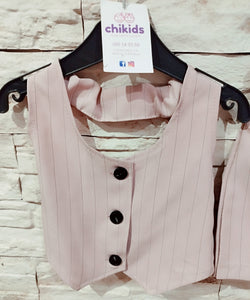 Conjunto "Elda" rosa chaleco 4/14 años