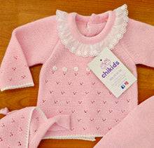 Cargar imagen en el visor de la galería, Conjunto hilo 0 a 6 mes Rosa | Primavera Verano