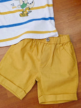 Cargar imagen en el visor de la galería, Conjunto "Dino rayas" mostaza ref: rf1854 | Primavera verano