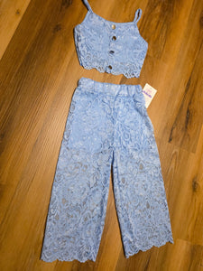 Conjunto encaje azul 4 a 14 años