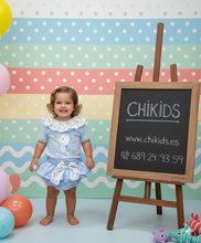 Cargar imagen en el visor de la galería, Conjunto "caballito de mar Vichy" Braga falda de 12 a 48 mes