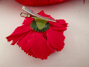 Flor flamenca pinza pico pato roja
