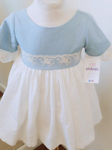 Vestido "Leonor" celeste  2/12 años