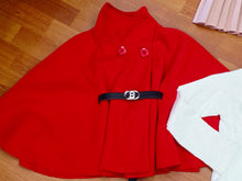 Cargar imagen en el visor de la galería, Conjunto &quot;Cloe&quot; capa+falda+camiseta rojo 4 a 14 años