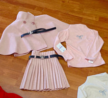 Cargar imagen en el visor de la galería, Conjunto &quot;Cloe&quot; capa+falda+camiseta rosa 4 a 14 años