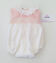Cargar imagen en el visor de la galería, Pelele "Leonor" rosa 3 a 24 meses | Ceremonia Primavera Verano