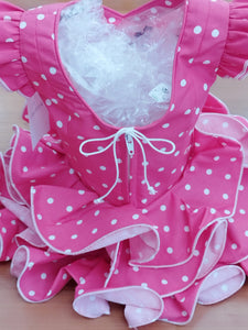 Vestido flamenca Paquera rosa fucsia de 0 a 6 años