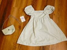 Cargar imagen en el visor de la galería, Vestido+bolso vichy verde "Roma" 4 a 14 años