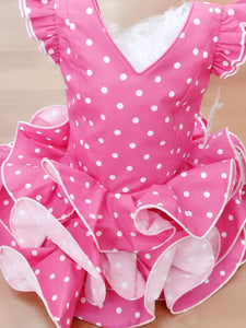 Vestido flamenca Paquera rosa fucsia de 0 a 6 años