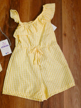 Cargar imagen en el visor de la galería, Mono y bolso vichy amarillo 2 a 12 años ref 2899