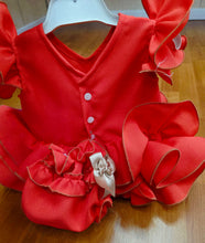 Cargar imagen en el visor de la galería, Vestido y braga Flamenca "Paquera" Coral  3 a 18 meses