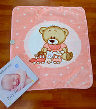 Cargar imagen en el visor de la galería, Baby sac / Saco dormir clasico que se transforma en manta "oso" rosa | Canastilla
