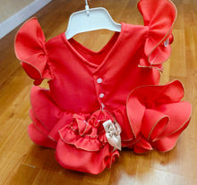 Cargar imagen en el visor de la galería, Vestido y braga Flamenca "Paquera" Coral  3 a 18 meses