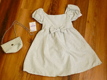Cargar imagen en el visor de la galería, Vestido+bolso vichy verde "Roma" 4 a 14 años
