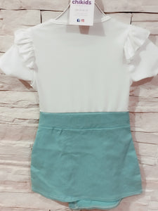 Vestido y bolso "Aura" verde 4/14 años