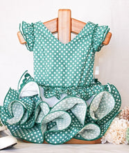 Cargar imagen en el visor de la galería, Vestido Flamenca &quot; Lolita&quot; Verde agua/blanco