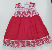 Cargar imagen en el visor de la galería, Vestido &quot;Cielo&quot; rojo  2 a 12 años